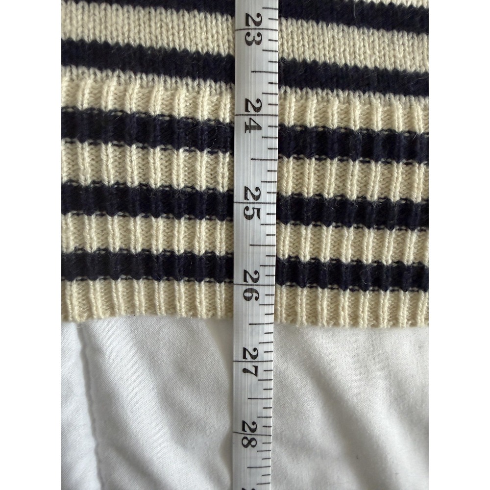Jenni Kayne 100% Cashmere Boyfriend Sweater Navy Striped Nautical Luxury L - Picture 13 of 14